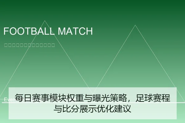 每日赛事模块权重与曝光策略，足球赛程与比分展示优化建议